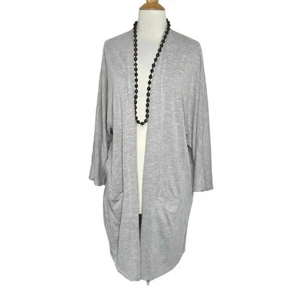 Anthropologie DONNI Ribbed Hip Length Open Cardigan OSFA‎ Plus NEW - Picture 1 of 7